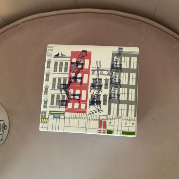 kate spade about town bathroom set waste basket toothbrush holders *PLEASE READ* - Picture 5 of 15